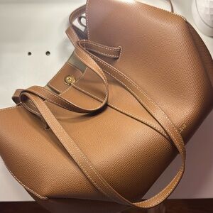 Elegant Brown Leather Tote Bag